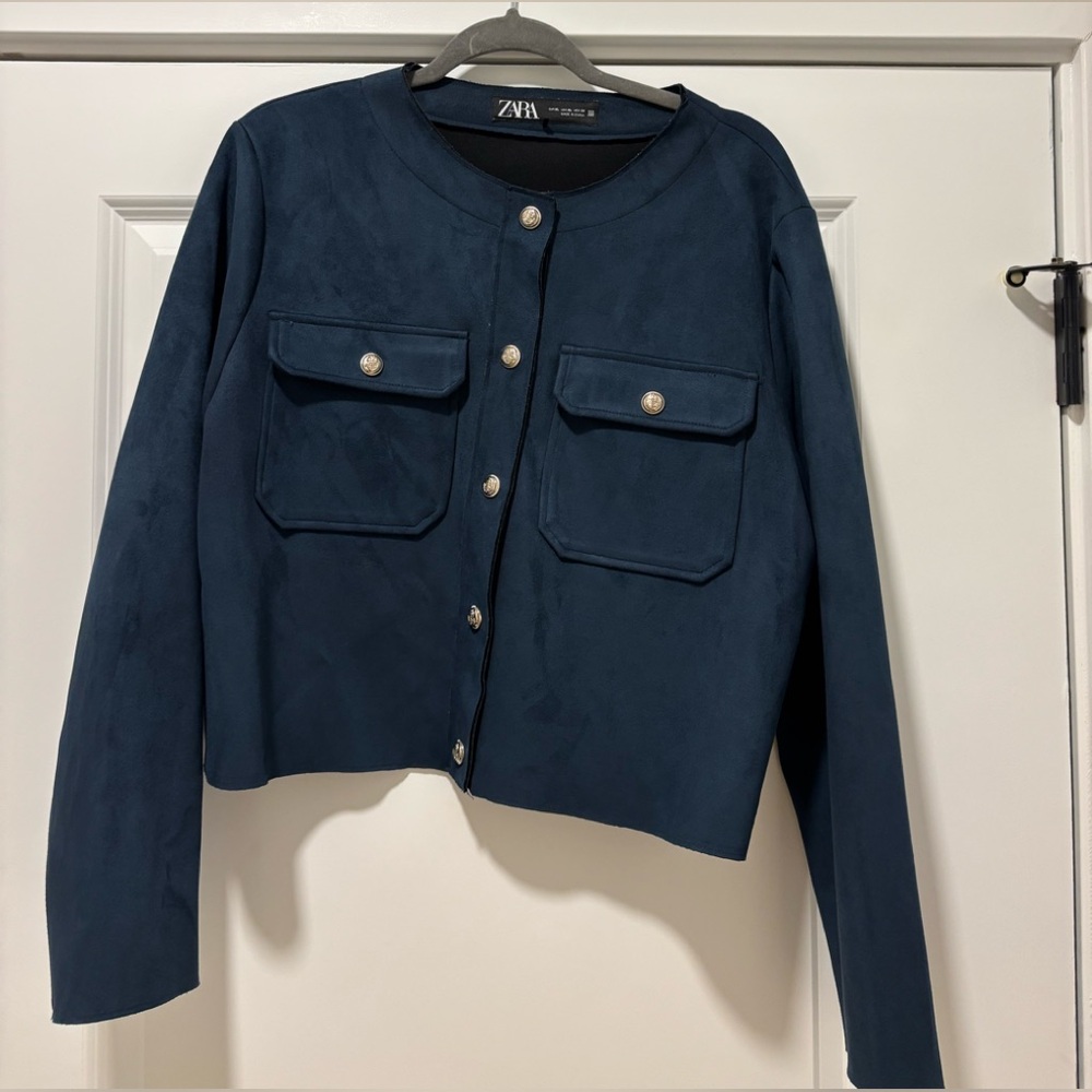 Zara Navy Cardigan Sweater